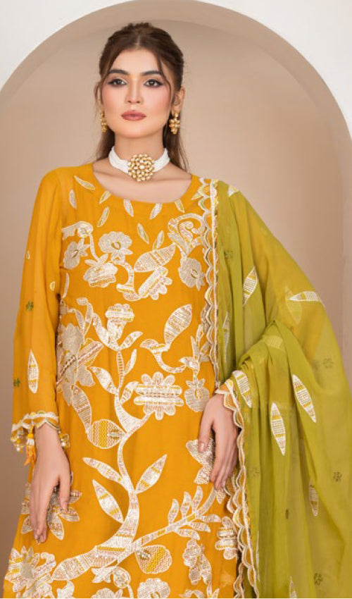 Elegance Chiffon Party Wear 3 Pc