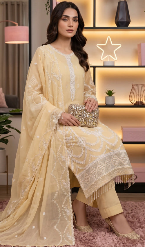 Musfir Semi Stitched 3 Pc