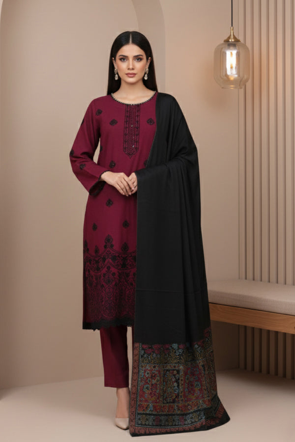 3 PIECE - WOOL EMBROIDERED